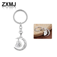 zxmj new couple keychain fashion love moon keychain symbol i love you to the moon and back trend couple car schoolbag pendant