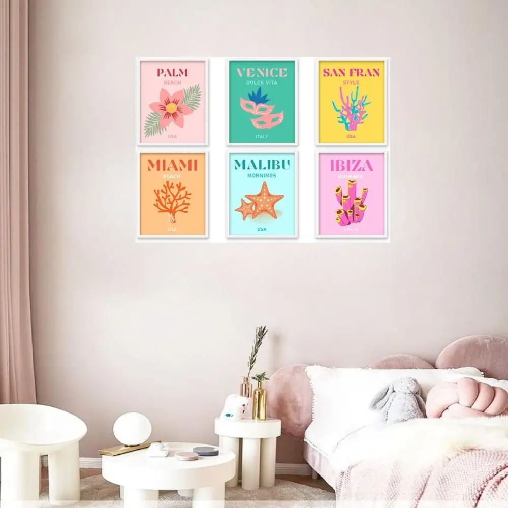 

Настенный постер без рамки в стиле преппи для путешествий, красочный, 8x10 дюймов, минималистичный художественный постер, декор для девочек-подростков