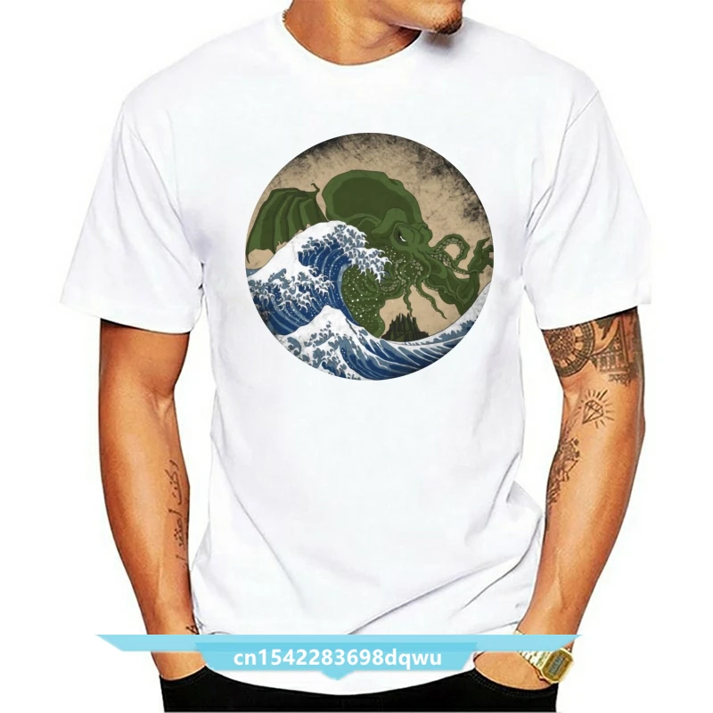 

Футболка Harajuku Hokusai Cthulhu, топ с амортизационной волной, классический дизайн, мужские ретро футболки, Новое поступление, Отличная футболка, 100% ...