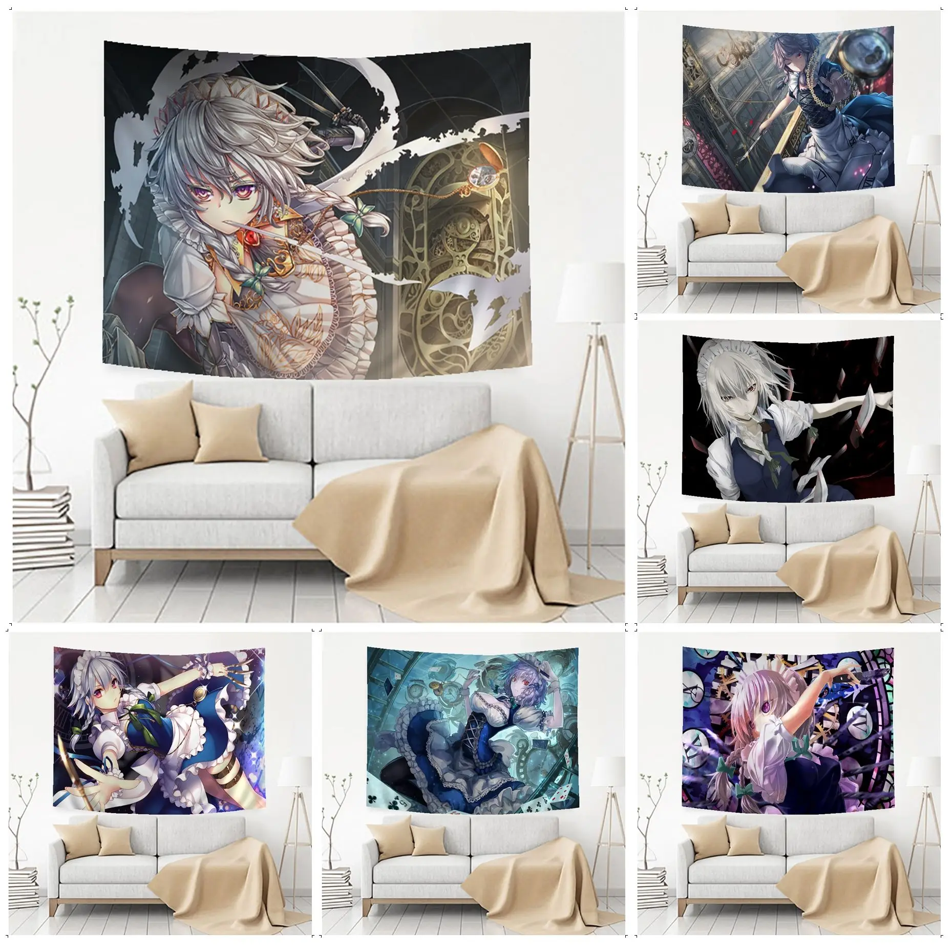 

Sakuya Izayoi Hippie Wall Hanging Tapestries Indian Buddha Wall Decoration Witchcraft Bohemian Hippie INS Home Decor