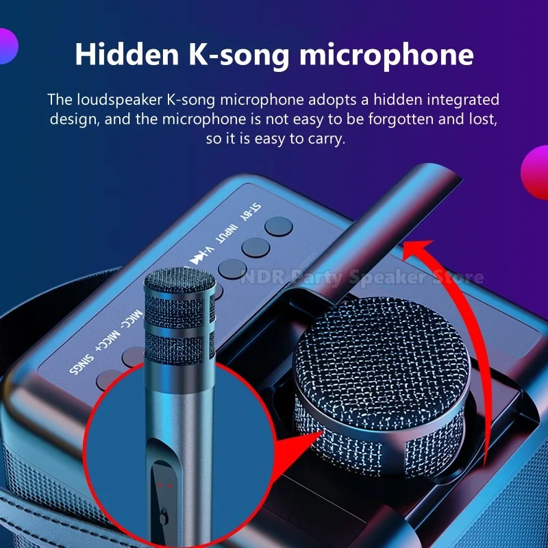 Портативная караоке-машина с беспроводным микрофоном