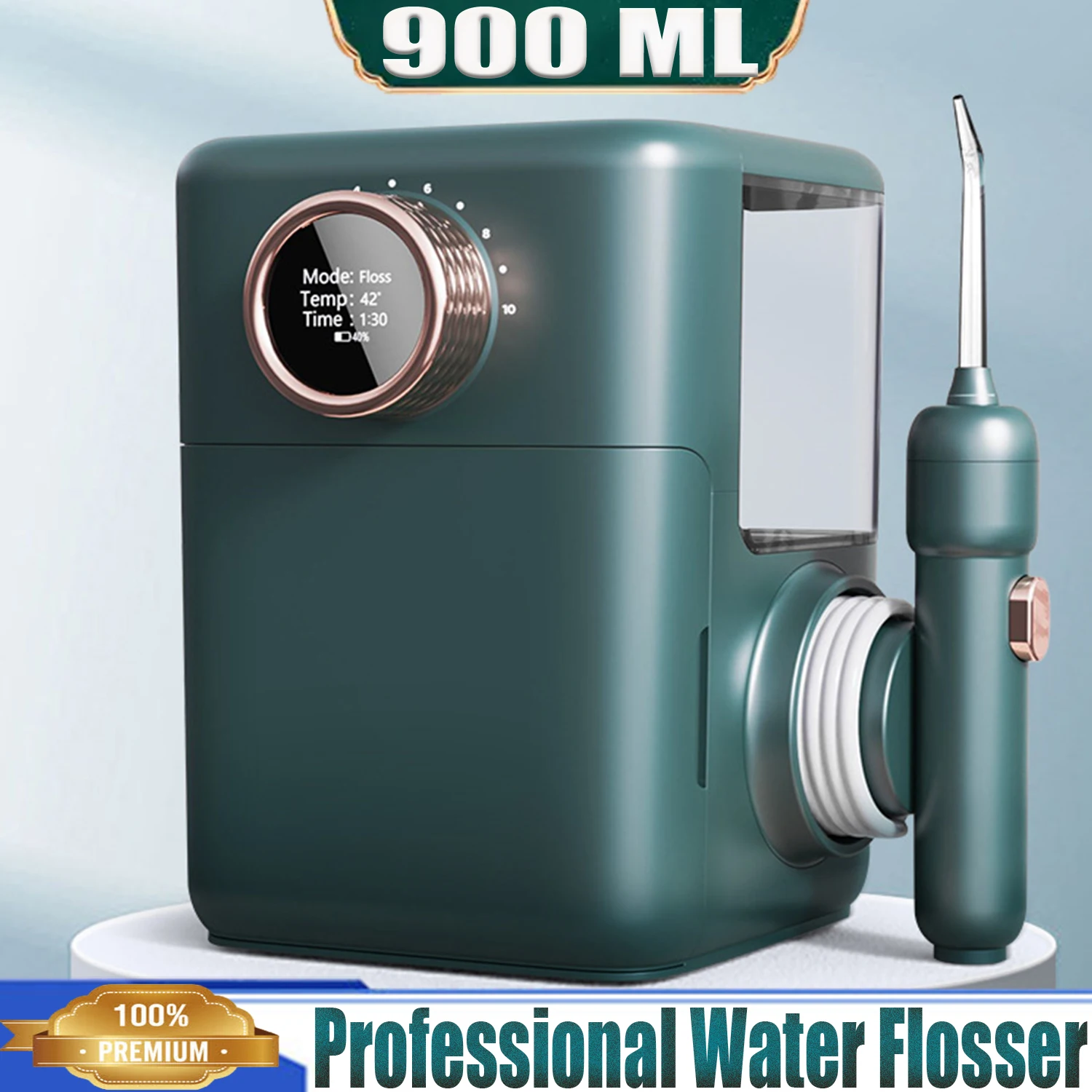 

Water Flosser,Professional Rechargeable Electric Oral Irrigator,Smart Jet Scaler,900ML Tank for Dental Whitening Gum Care Clean