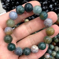 india natural stone beads round bracelet jewelry indian agate stone bracelet for women men gift