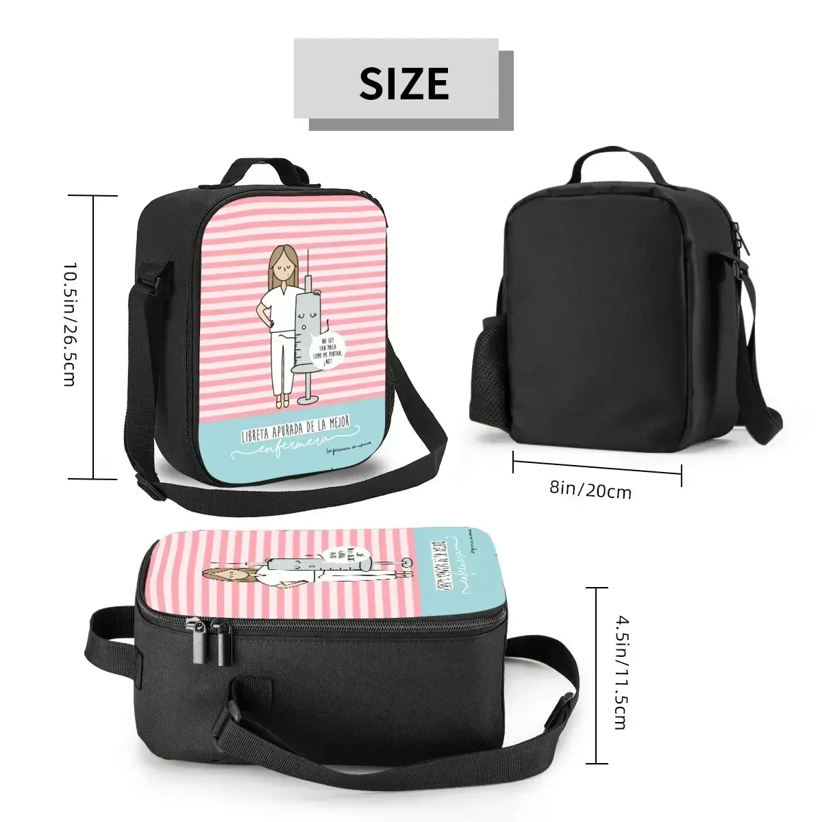 Изолированная сумка-тоут для обеда с мультяшным принтом женщин портативный