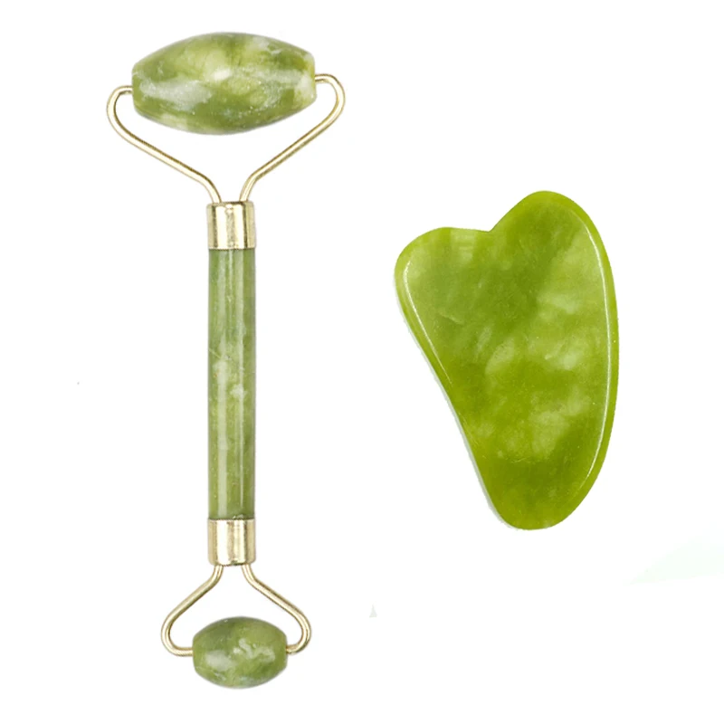 

Роликовый массажер для лица Guasha, двухсторонний нефритовый ролик для массажа лица, подтяжка лица, расслабление кожи, для похудения, для тонкого подтяжки шеи