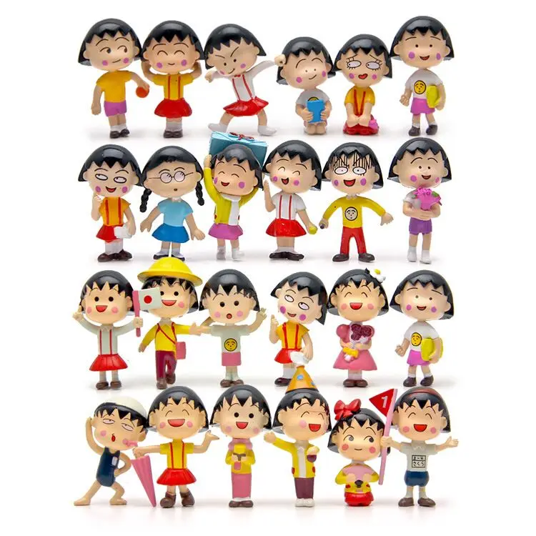 

24Pcs/Set Anime Chibi Maruko Chan Cartoon Action Toy Figures 3-5CM