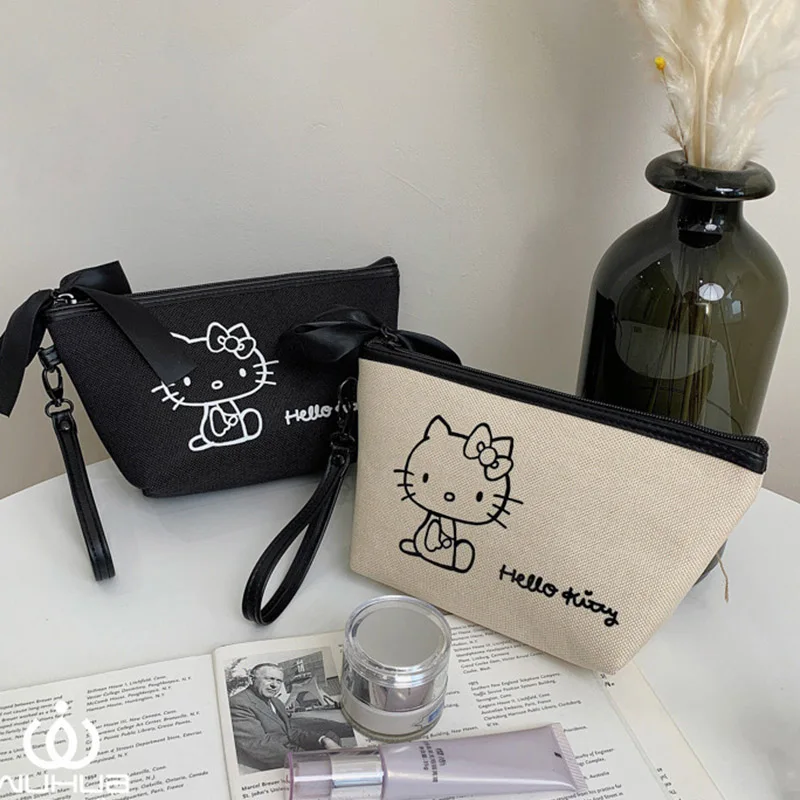

Аниме Sanrios Холщовая Сумка Hello Kittys мультфильм портативная большая емкость Повседневная сумка для хранения кавайные женские подарки на день рождения