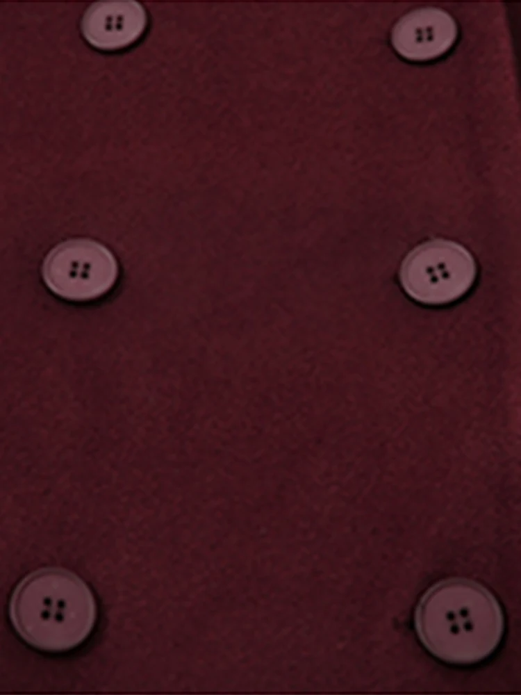 Lautaro осень-зима длинный утолщенный теплый винно-красный шерстяной плащ для