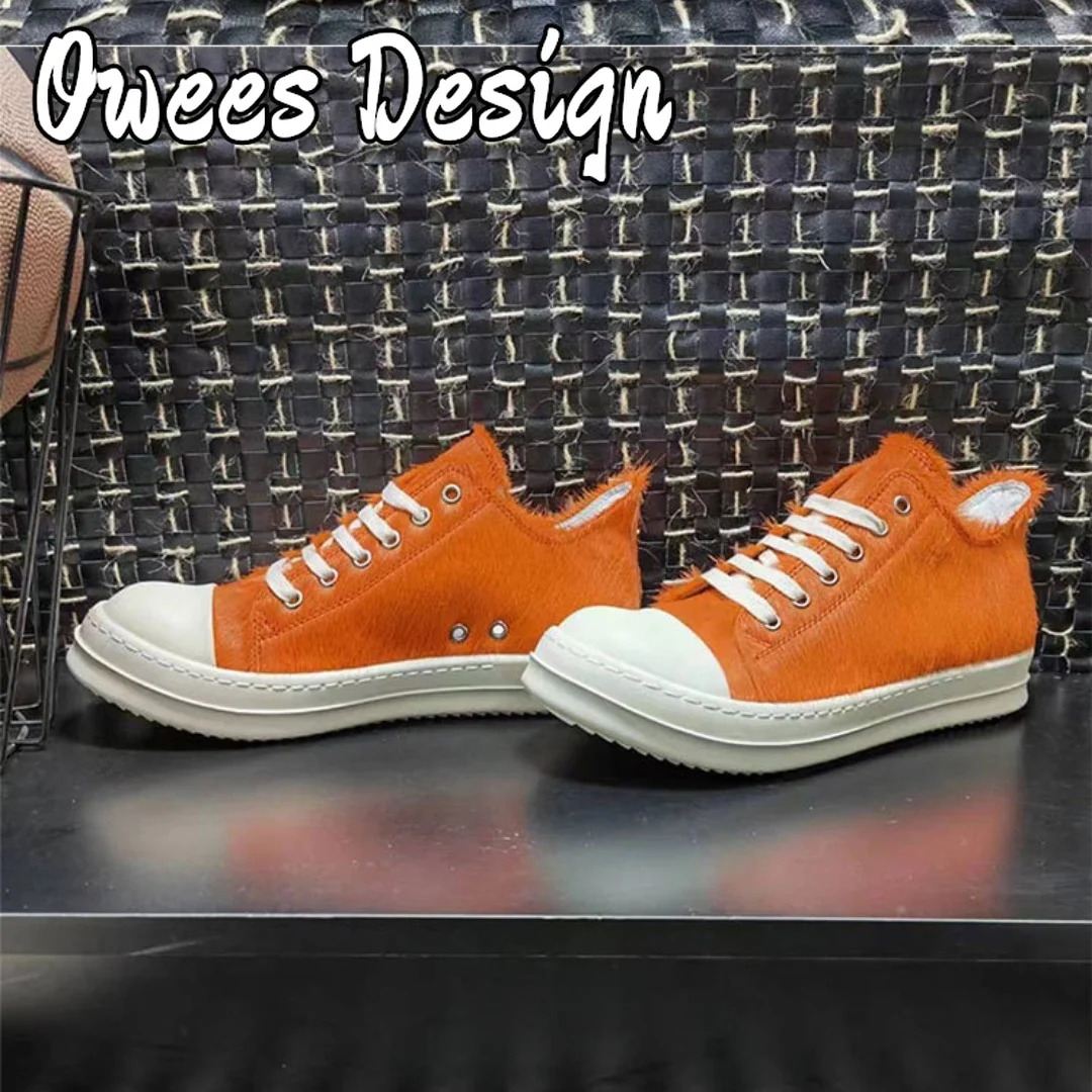 Кроссовки omenin из конской кожи повседневные туфли на шнуровке плоская подошва