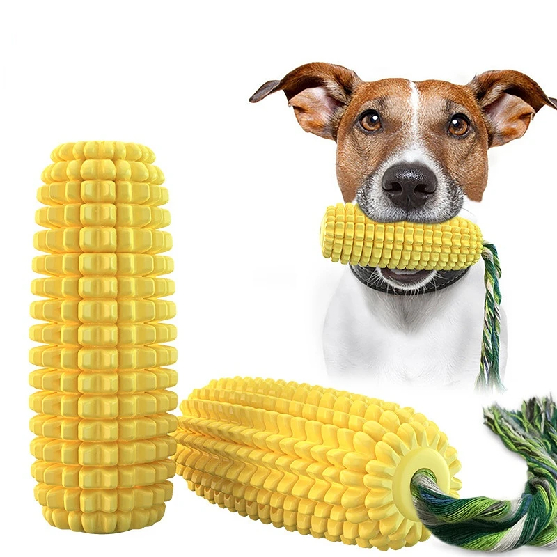 

Dog Toys Pet Supplies Corn-shaped Sound Ball Molar Stick Puppy Toothbrush Trainer Resistant To Bite Disc Dog Toy Squeaky Dog Toy