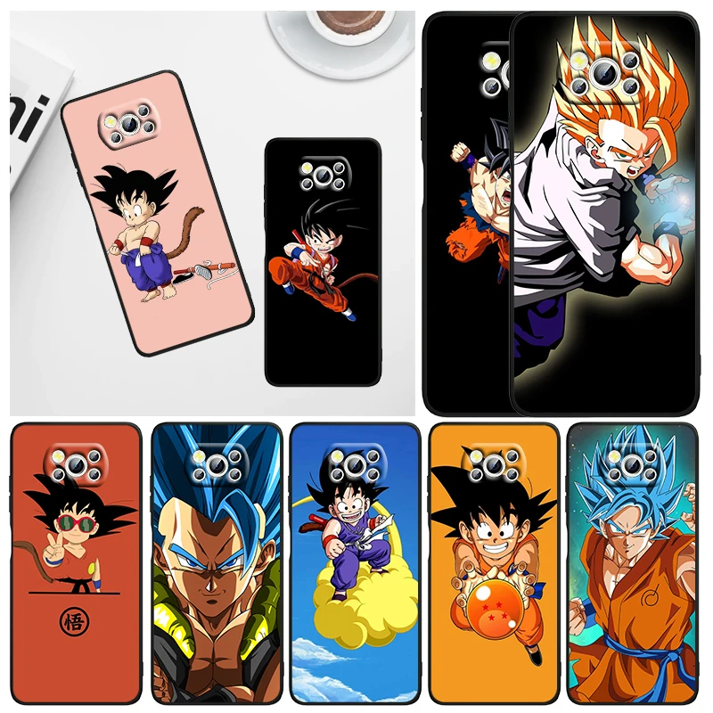 

Goku Anime Dragon Ball For Xiaomi Civi Mi Poco X3 NFC F3 GT M4 M3 M2 X2 F2 Pro C3 F1 Silicone Shell Capa Black Phone Case