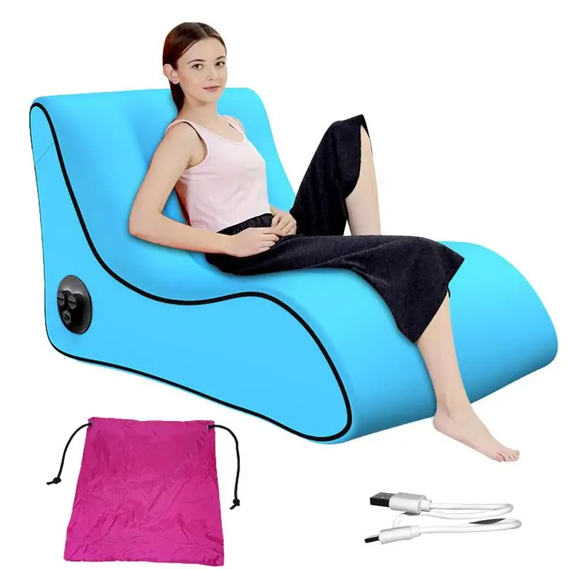 

Inflatable Sofa Chair Automatic Inflatable Lounger Electric Pump & Power Bank Blow Up Couch Chair For Camping Traveling Outdoor