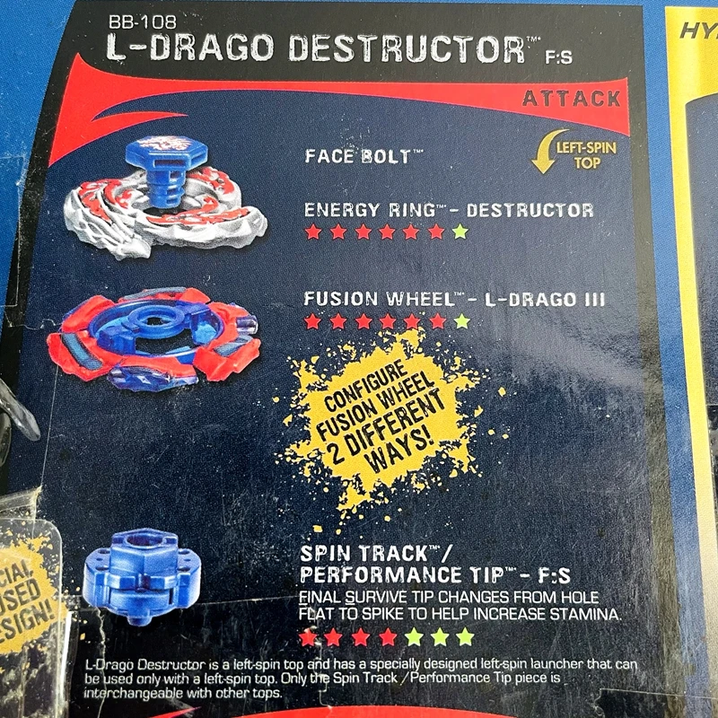 Фото Оригинальные модели Toupie Beys BB-108/BB108 Legends: Hyperblades L-Drago destrotor F:S USA VER IN BOX №2