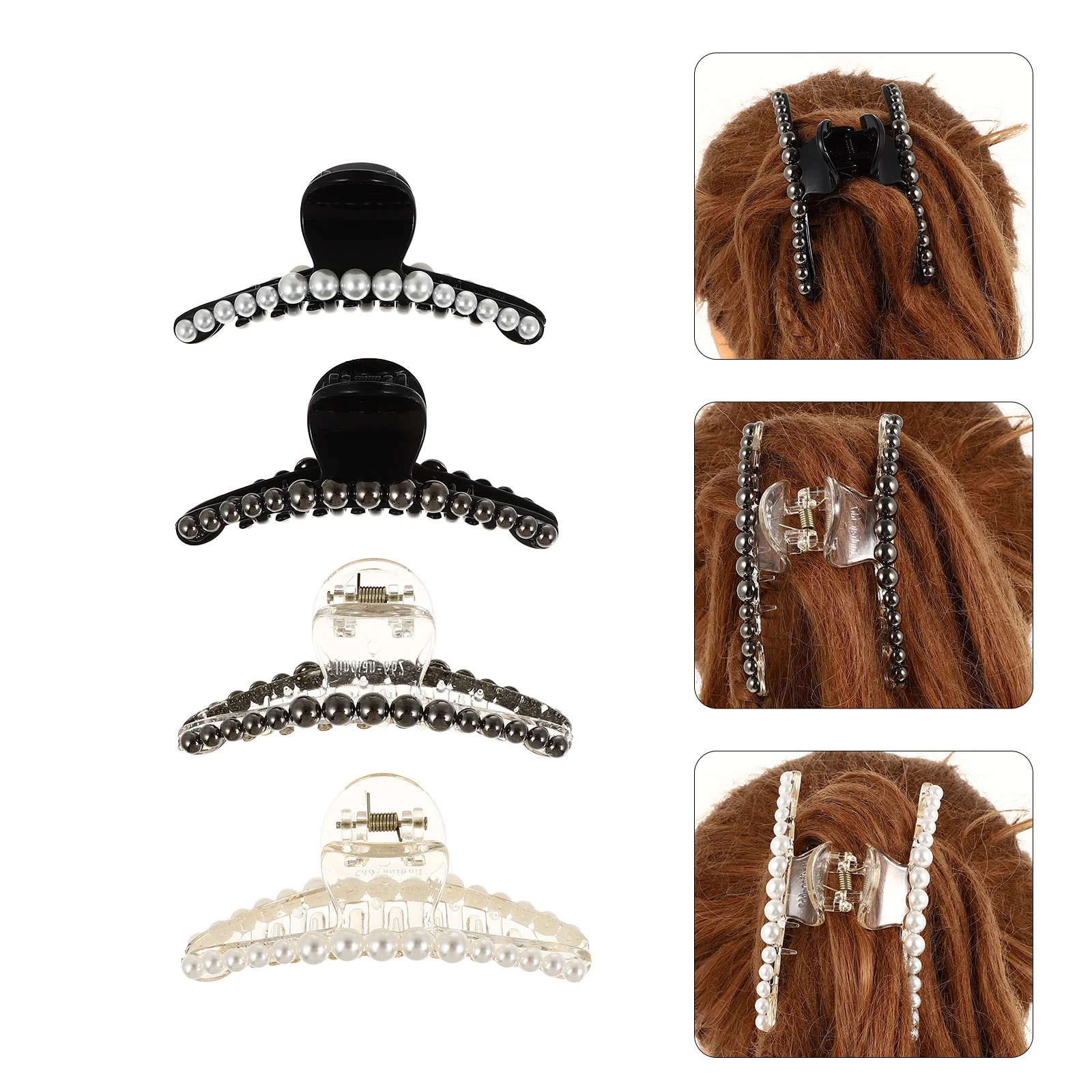 

4 Pcs Hair Clips Beautiful Pearl Durable Accessory Decoration Ponytail Clip Hair Clip for Girl