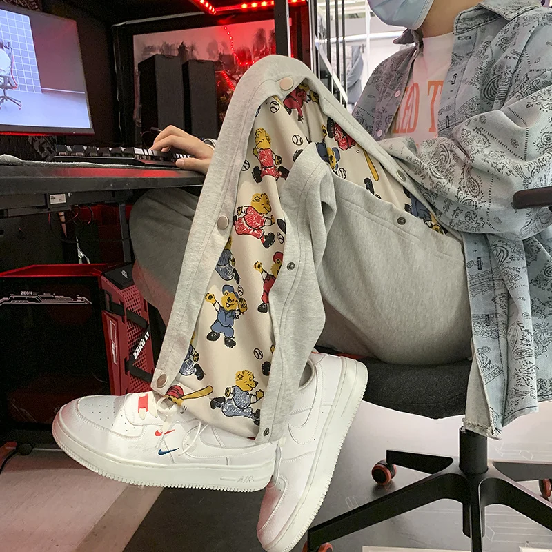 

Американские брюки в стиле хип-хоп для женщин, повседневные спортивные Прямые свободные штаны в небольшом количестве для весны и осени