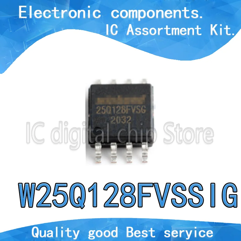 10pcs/lot 16 m FLASH 128 mbit W25Q128 W25Q128FVSSIG W25Q128FVSG SOP8 | Integrated Circuits