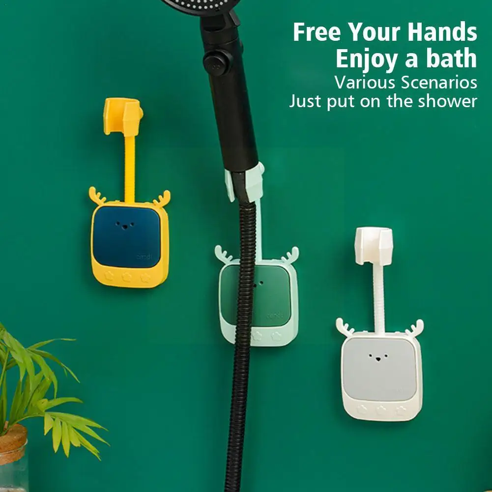 

180° Hair Dryer Holder Adjustable Self-Adhesive Hair Stand Bathroom Rack Shelf Mount Cute Storage Cartoon Wall Universal Dr Q3H6