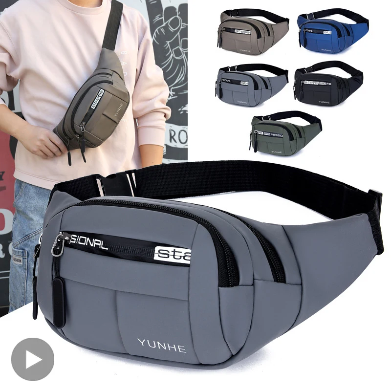 

Fanny Waist Bag Pack Waterproof For Men Women Male Ladies Kangaroo Belt Pouch Belly Banana Bum Hip Waistbag Side Mobile Wallet