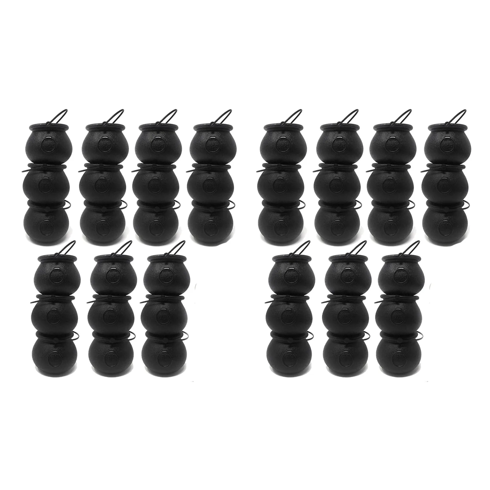 

48 Pack Plastic Black Witch Candy Bowls Cauldrons Pot with Handle for Halloween Easter St Patrick's Day Party Favors