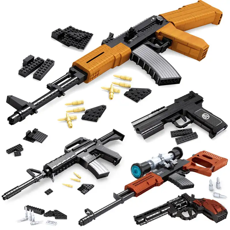 

QSZ92 Pistol Machine Can Shoot Bullet Bricks Toys Gun Military Series Rifle Gun Revolver Desert Eagle Weapon Boy Birthday Gift