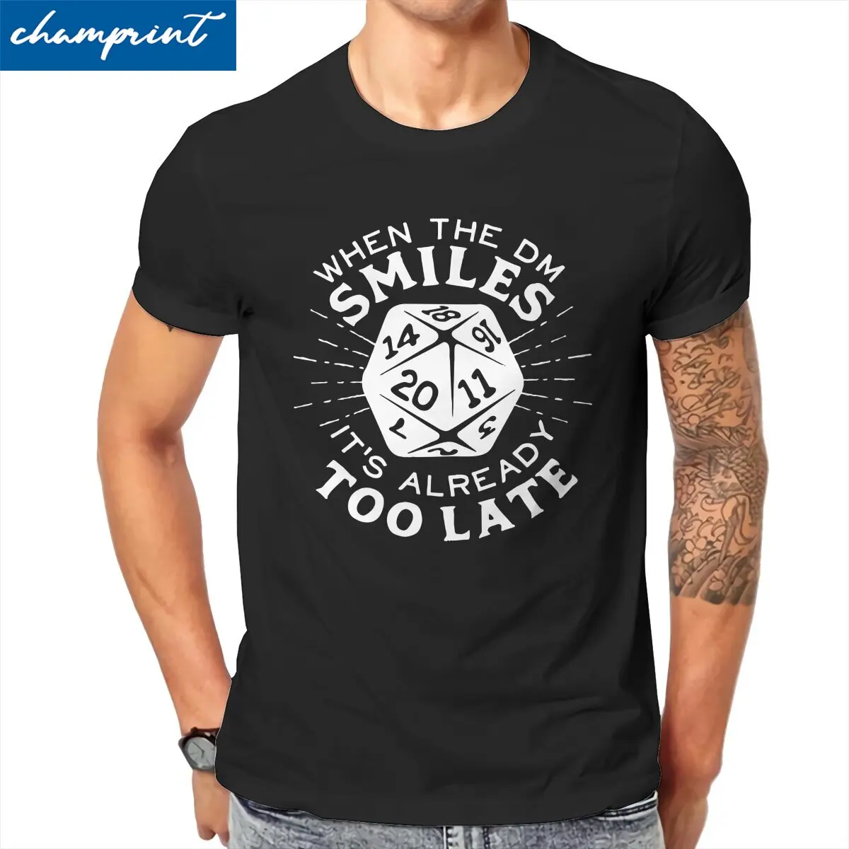 Funny When The DM Smiles It's Already Too Late DnD T-Shirt Men 100% Cotton T Shirts Short Sleeve Tees New Arrival Clothes