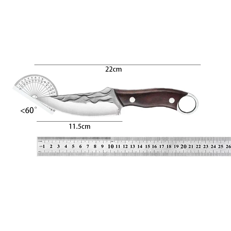 Кованый нож для обвалки кухонный мяса ручной работы мясника из нержавеющей стали