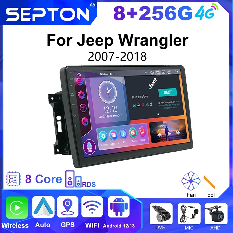 Автомобильный плеер SEPTON Android для Jeep Wrangler 2007-2018 навигация стерео GPS автомобильное