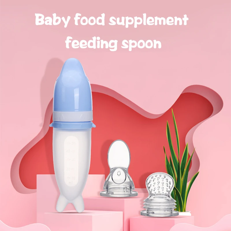 

Silicone Spoon Infant Feeding Spoon Baby Dishes Spoon Silicone Tableware Kids Double Head Design Soother Pacifier Babies Feeder