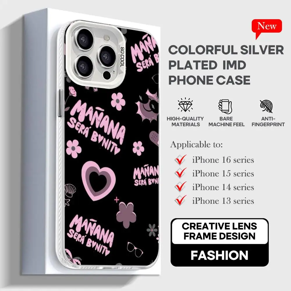 K-Karol G Manana Sera Bonito Phone Case White IMD Colorful Silver Suitable for iPhone 16 15 14 13 12 11 XS Pro Max