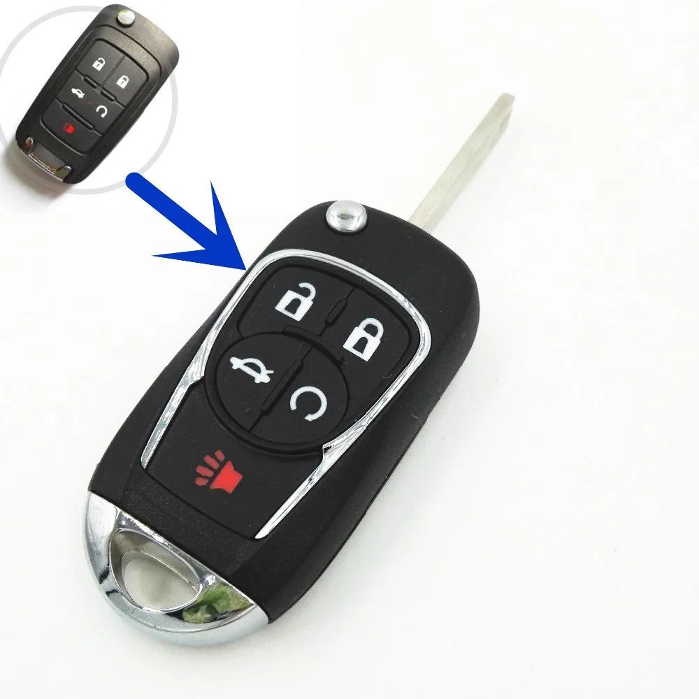 

Модифицированный Сменный Чехол для пульта дистанционного управления с 5 кнопками, чехол с откидной крышкой для автомобильного ключа для Buick...