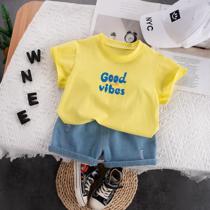 

WNXX-BabyClothesToddlerBoyClothes 0-5 Years Old Summer Short-Sleeved Shorts Suit Baby Printed Shirt Casual Shorts Two-Piece Suit