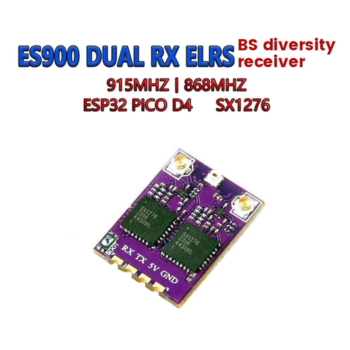 Приемник разнесенных сигналов ES900 DUAL RX ELRS 868 МГц Встроенный TCXO для FPV дрона
