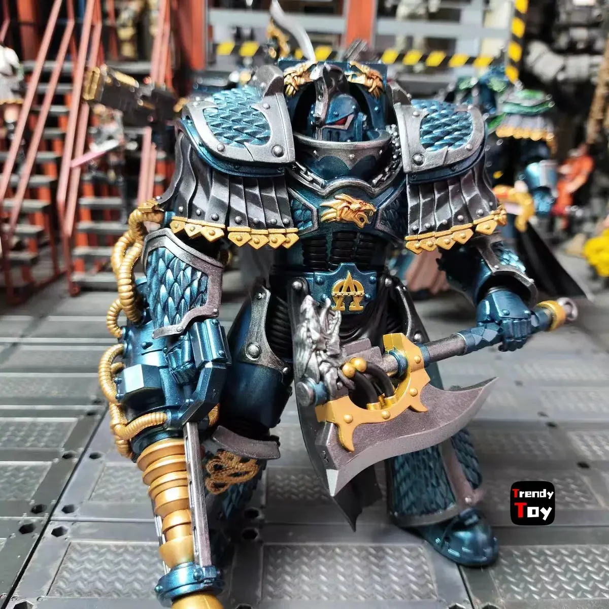 Фото 【JOYTOY】 Фигурка 40K Alpha Legion Lernaean Terminator с конверсионной пушкой-пушкой Beam Cannon, масштаб 1/18 №1