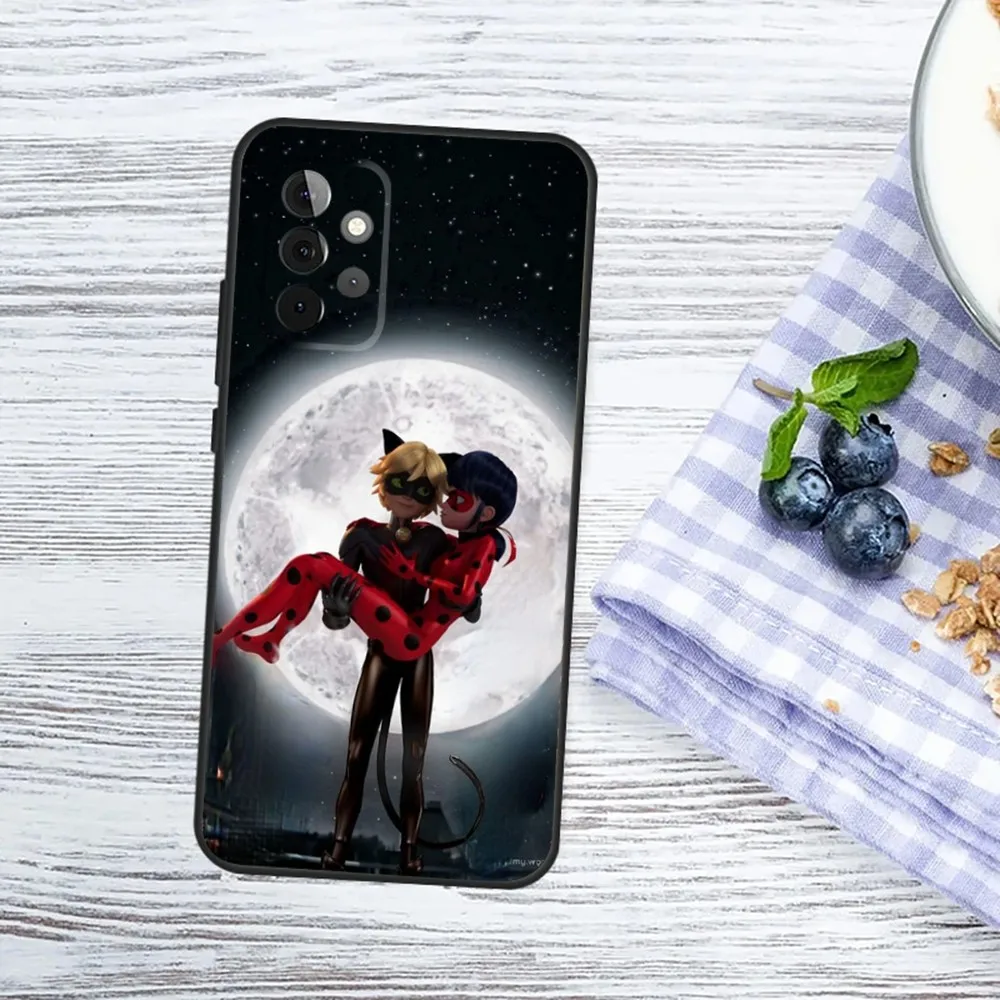 Cat Noir L-Ladybug Couple Phone Case For Samsung Galaxy A13 A21s A22 A31 A32 A52 A53 A71 A80 A91 Soft Black Cover