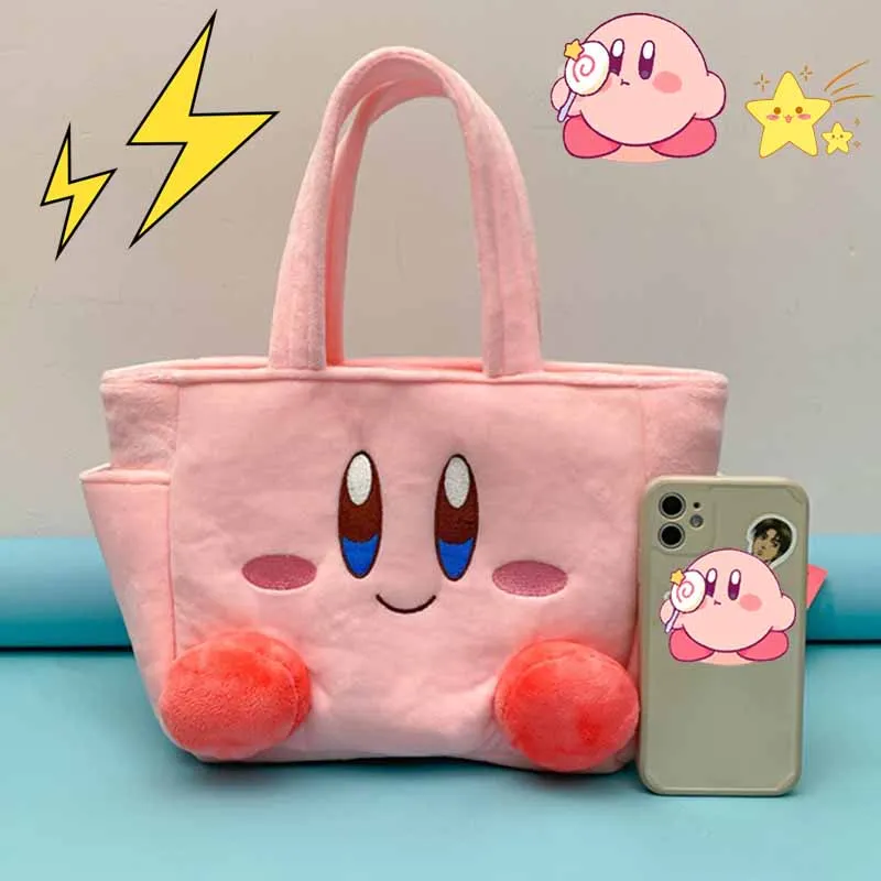 

Плюшевый Кирби игрушки плюшевая сумка фигурки аниме мультфильм для девочек милая розовая сумка Кирби бэнто женская сумка для покупок