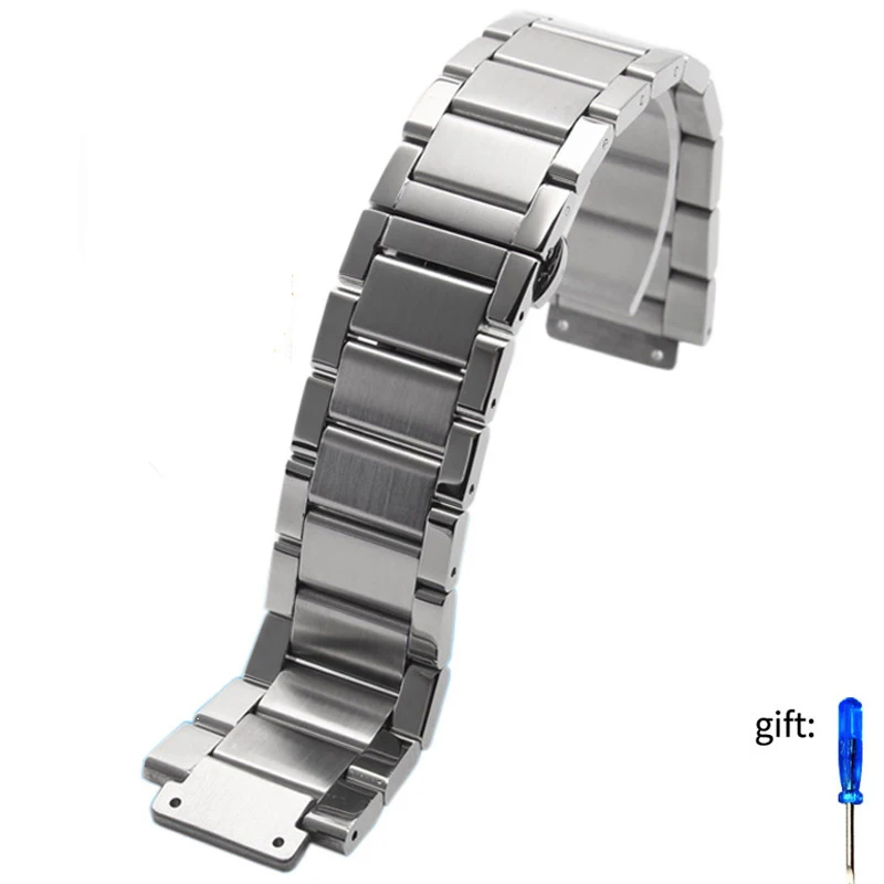 27*19mm Stainless Steel Strap Silver For Hublot Watch Belt Bracelet Big Bang Classic Fusion Series Men Women Watchbands