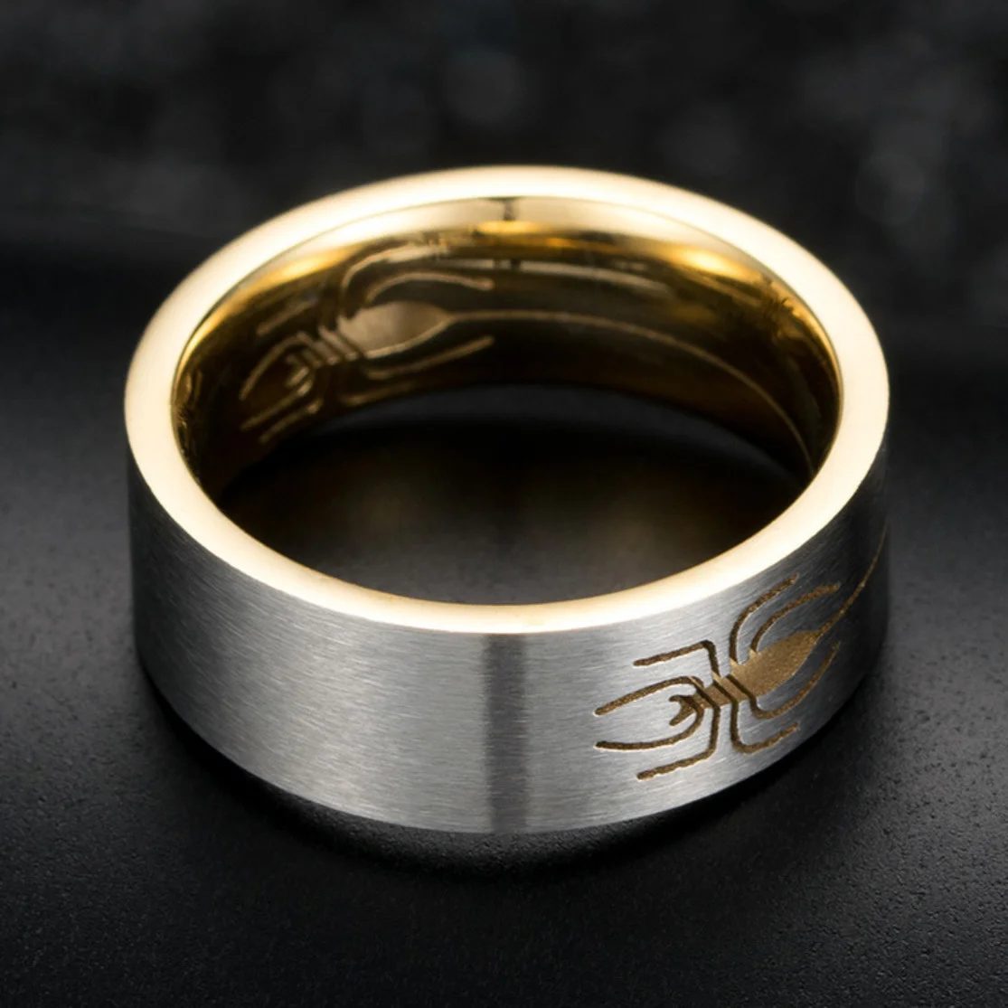 Мужское кольцо с пауком для мальчиков высококачественное из нержавеющей стали