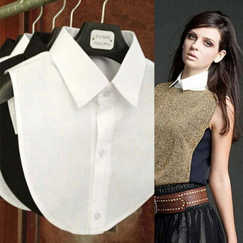 

Fake Colla Shirt Half Colla Fashion Vintage White Black Solid Colour Fake Collar Hundred With Formal Suit Apparel Accessories