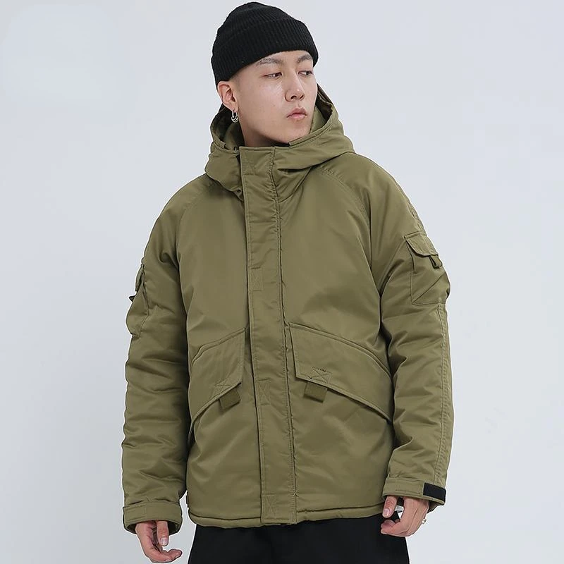 2023 Men's Casual Jackets Fashion Winter Parkas Male Thick Overcoat Heated Outwear Cotton Warm Coats Long-sleeved Clothing M52