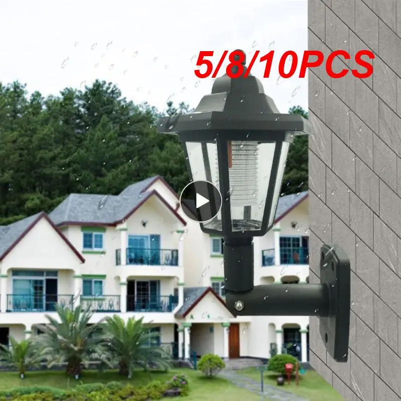 

5/8/10PCS Solar Sconce Led Outdoor Solar Led Light Waterproof Solar Wall Light Hexagonal Solar Lamp Garden Decor Wholesale Retro