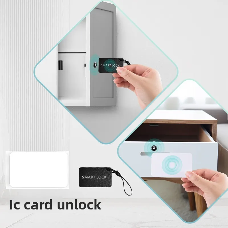 Фото Умный Bluetooth-замок с NFC и ID-картой: удаленное открытие для прикроватных тумбочек, шкафчиков и ящиков №4