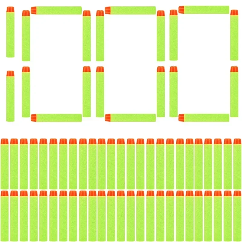 Зеленые однотонные пули с круглой головкой 7 2 см для игрушечных пистолетов N-strike