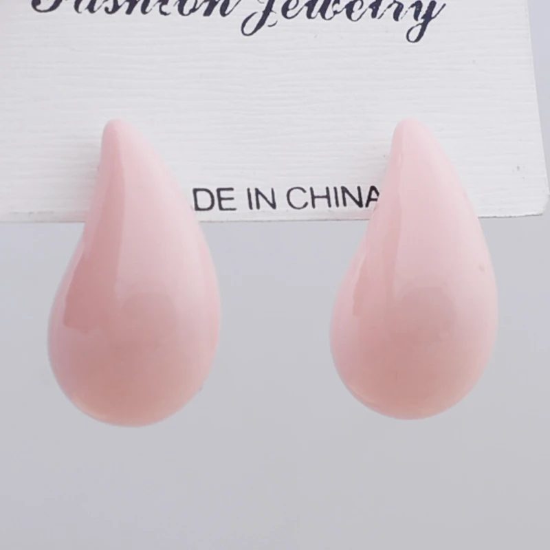 Модные серьги в виде капель воды для женщин розовые синие оранжевые красные