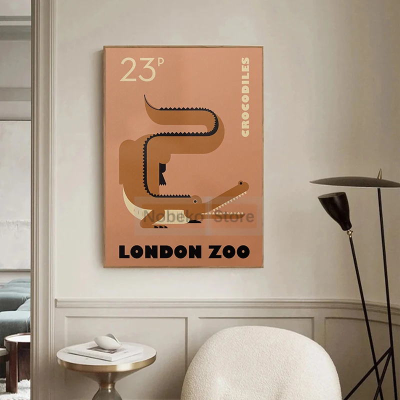 Коллекционный постер с изображением Лондонского зоопарка экзотические животные