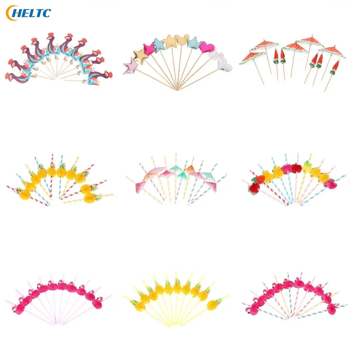 

10PCS/Pack Flamingo Pineapple Drinking Straws Hawaii Beach Tropical Birthday Party Decoration Summer Pool Party Wedding Supplies