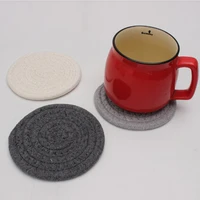 1pc 11cm dining table mat woven placemat pad heat resistant bowls coaster tableware for kitchen party decoration pot pan
