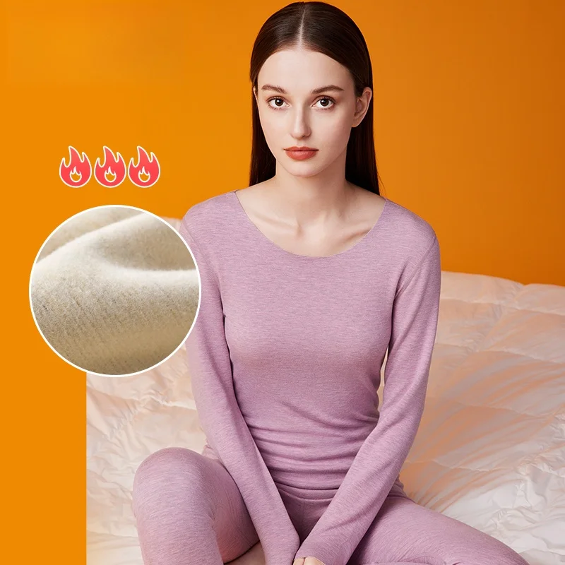 [Толстое теплое нижнее белье LanzoYe для женщин Heattech Long Johns защитное из шелка и шерсти