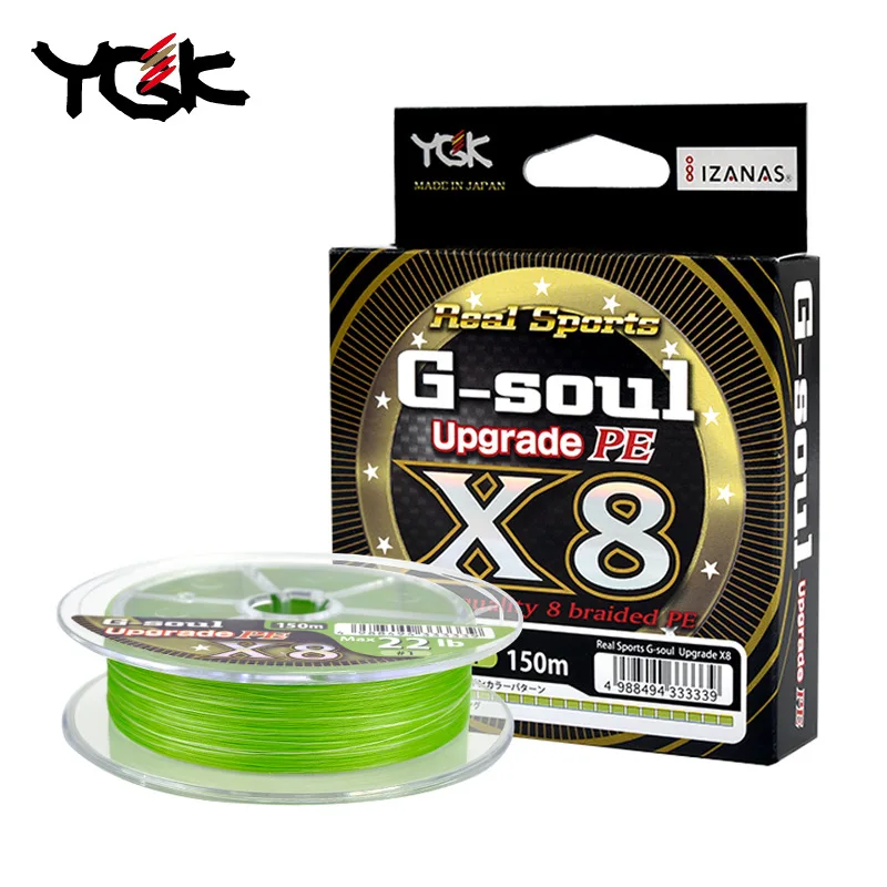 YGK G-SOUL X8 Upgrade Braid Fishing Line Super Strong 8 Strands Multifilament PE Line 150M 200M Lure High Stength Made In Japan