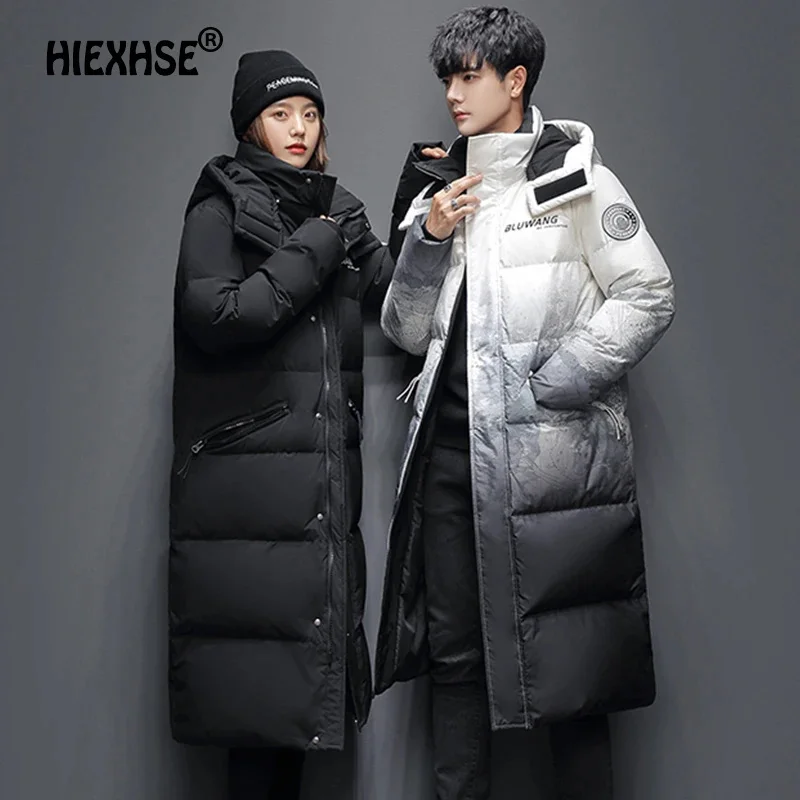 

Пуховик Hiexse мужской зимний, стильное утепленное пальто на утином пуху, с защитой от ветра, для улицы