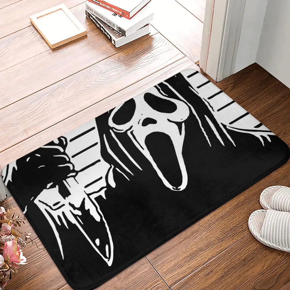 

Anti-Slip Doormat Living Room Mat Ghost Face Horror Movie Balcony Carpet Entrance Door Rug Bedroom Decor